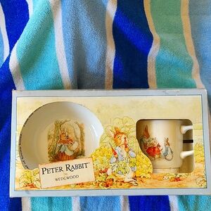 Peter Rabbit Wedgewood China Infant/Child Bowl, Cup and spoon set